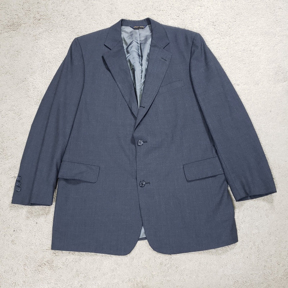 Vintage BROOKS BROTHERS Makers Brooksease Blazer 42L Black Wool 3/2 Roll Jacket